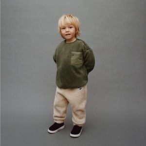 ZARA kids Faux fur patch pants